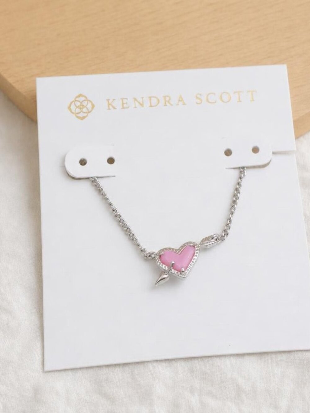 Kendra Scott Ari Heart Arrow Silver Short Necklace